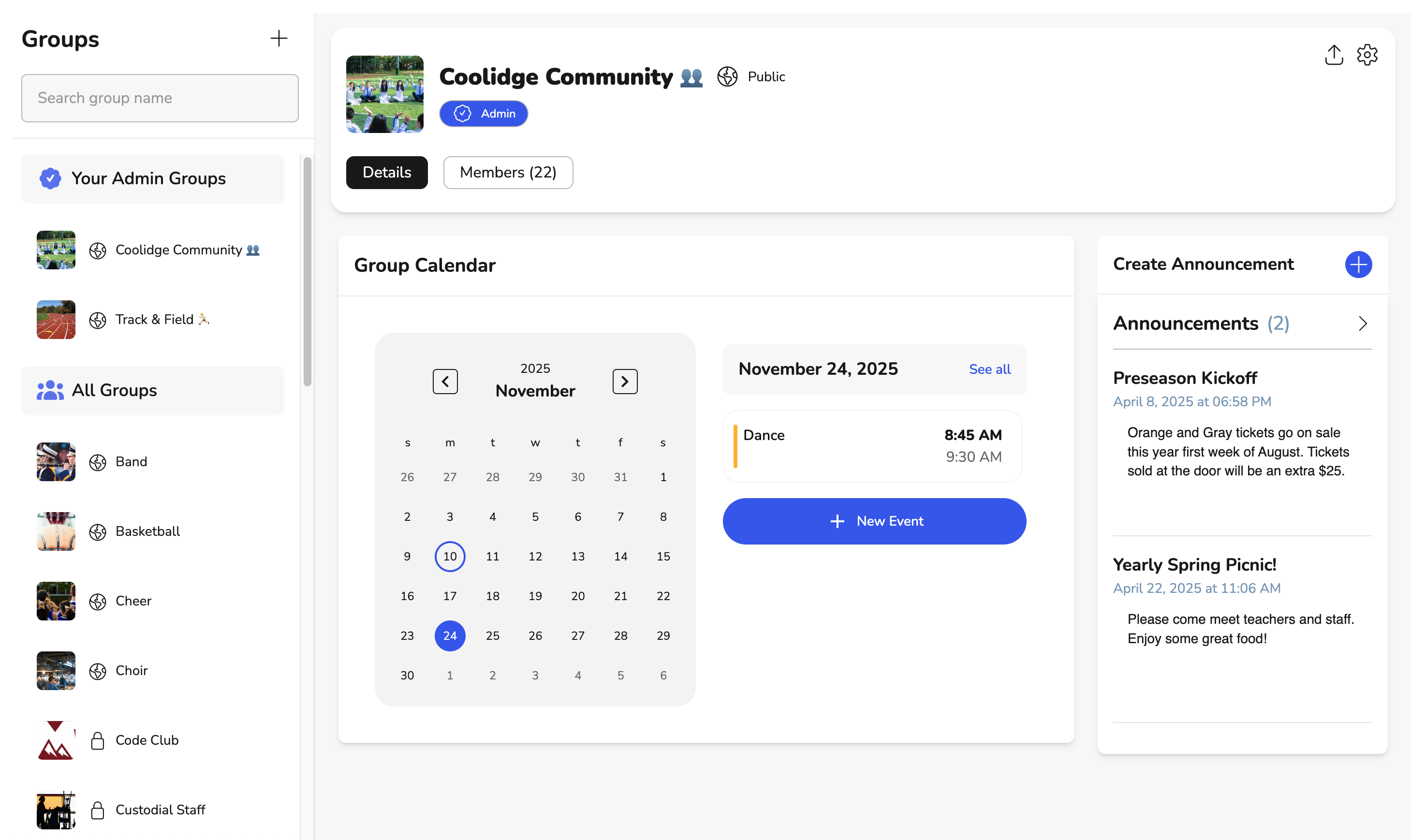 Vega Groups Interface